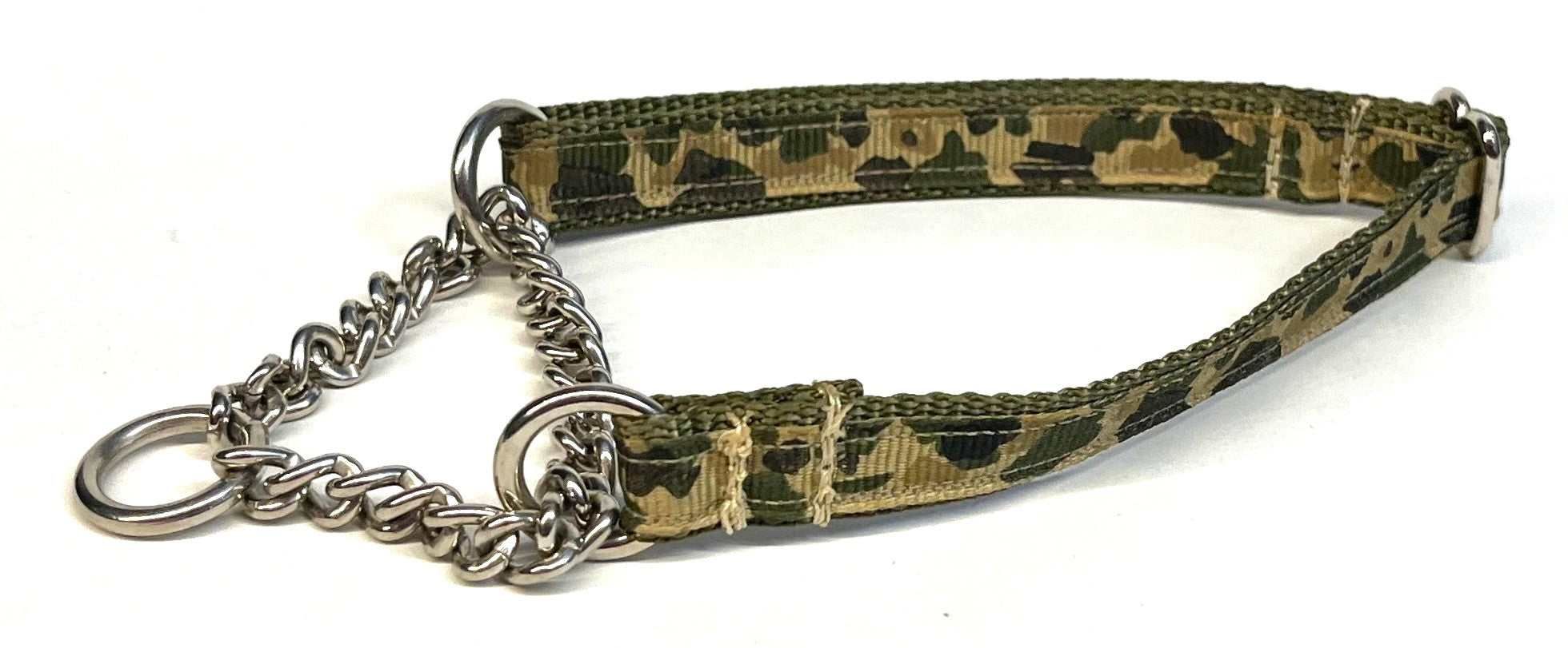 Olive Camo Chain Martingale Collar 1/2