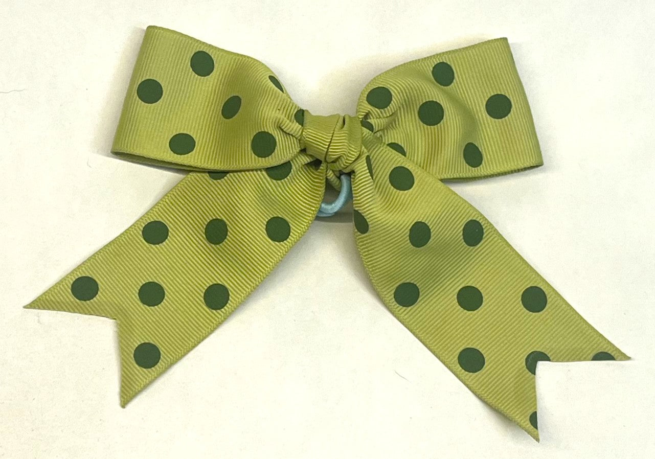 Olive green with dark green dots collar bow