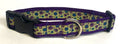 Olive with Purple and Teal Bubble Dots Dog Collar 1in