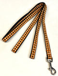 Orange, Black, and White Plaid Dog Leash 1/2