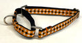Orange, Black, and White Plaid Martingale Collar 1/2