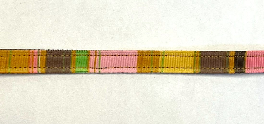 Orange, Brown, Pink & Green Vertical Stripe Cat Collar