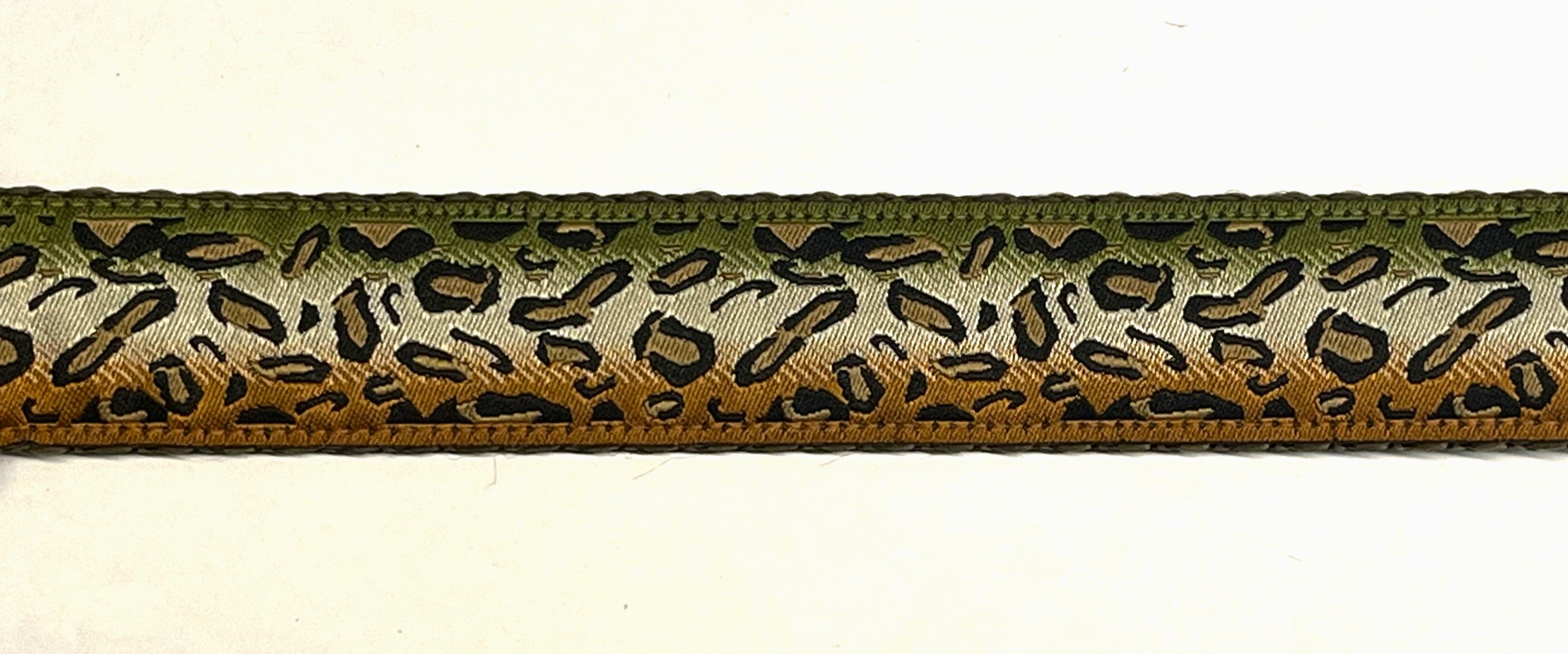 Orange, Olive Green and Tan Leopard Print Dog Collar 1in