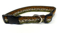 Orange, Olive Green and Tan Leopard Print Dog Collar 1in