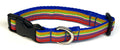 Orange, Green, White, Red & Blue Stripe Dog Collar 3/4