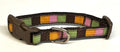 Orange, Pink, Green, and Brown Squares Dog Collar 1/2