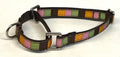 Orange, Pink, Green, and Brown Squares Martingale Collar 1/2