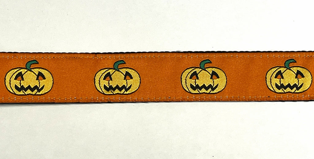 Orange with Jack-o-Lanterns Dog Leash 1in
