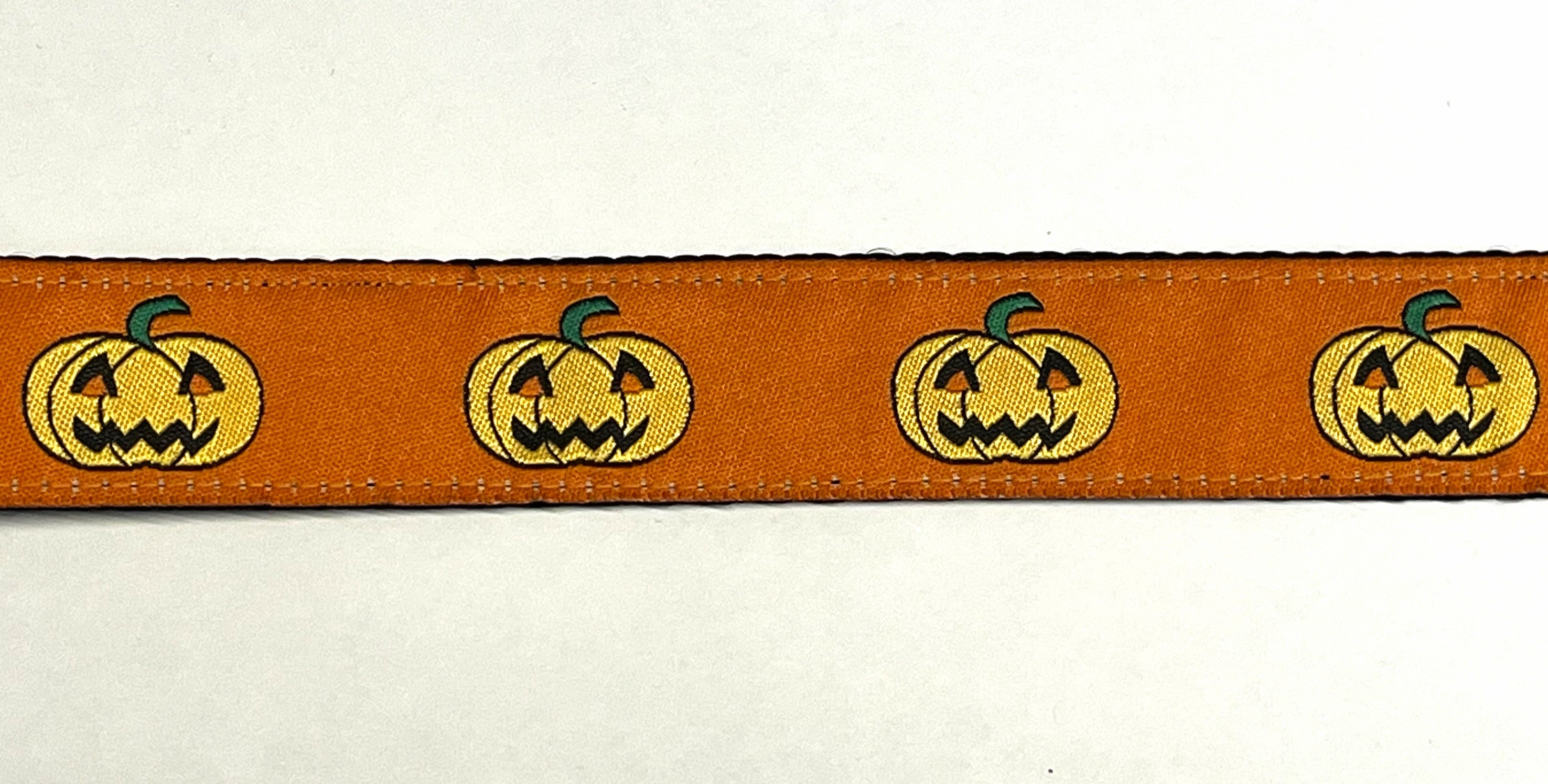 Orange with Jack-o-Lanterns Dog Leash 1in