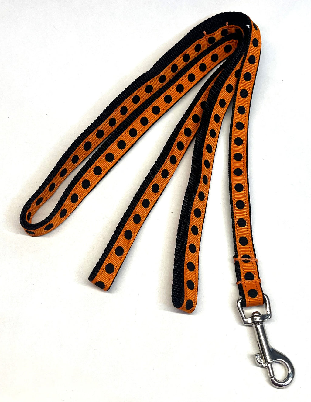 Orange with Black Dots Dog Leash 1/2