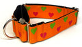 Orange with Pink and Green Hearts Martingale Collar 1 1/2 in