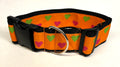 Orange with Pink and Green Hearts Dog Collar 2in