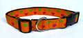 Orange with Pink and Green Hearts Dog Collar 1in