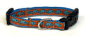 Orange with Turquoise Elephants Dog Collar 1/2