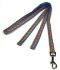 Orange with Turquoise Elephants Dog Leash 1/2