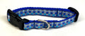 Pale Blue, Light Blue, Blue & Turquoise Plaid Dog Collar 1/2