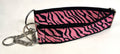 Pink Zebra Print Chain Martingale Collar 2in