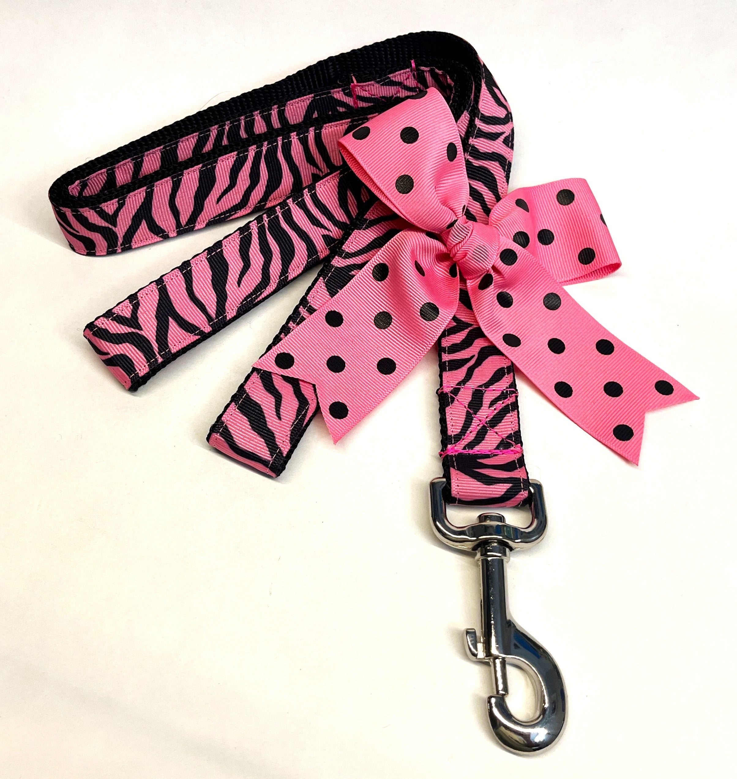 Pink Zebra Print Dog Leash 1in