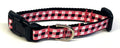 Pink, Black & White Plaid Dog Collar 1/2