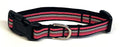 Pink, Black, and White Stripes Dog Collar 1/2