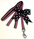 Pink, Black, and White Stripes Dog Leash 1/2