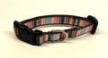 Pink, Blue, White, and Brown Vertical Stripes Dog Collar 1/2