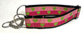 Pink and Dark Pink with Green Hearts Chain Martingale Collar 2in