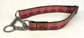 Pink and Dark Pink with Green Hearts Chain Martingale Collar 1in