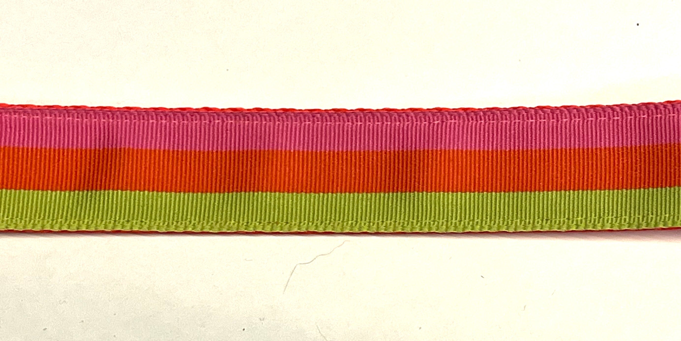 Pink, Orange, and Green Stripe Dog Collar 1in