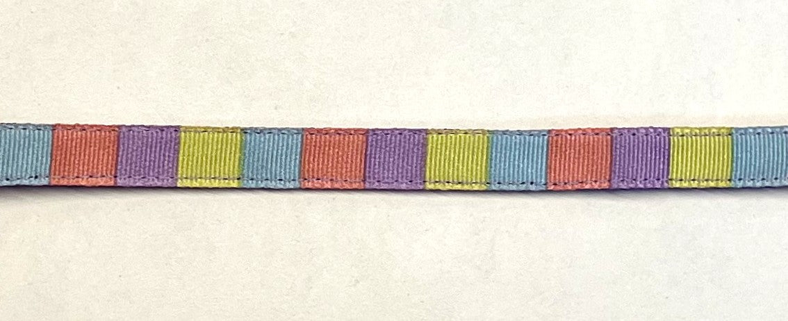 Pink, Purple, Green & Blue Squares Cat Collar