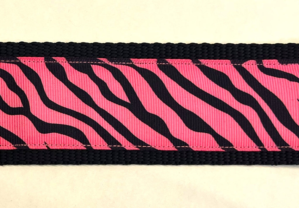 Pink Zebra Print Dog Collar 2in