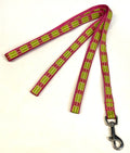 Pink & Lime Green with White Lines Dog Leash 1/2