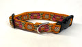 Pink and Orange with Owls Dog Collar 3/4