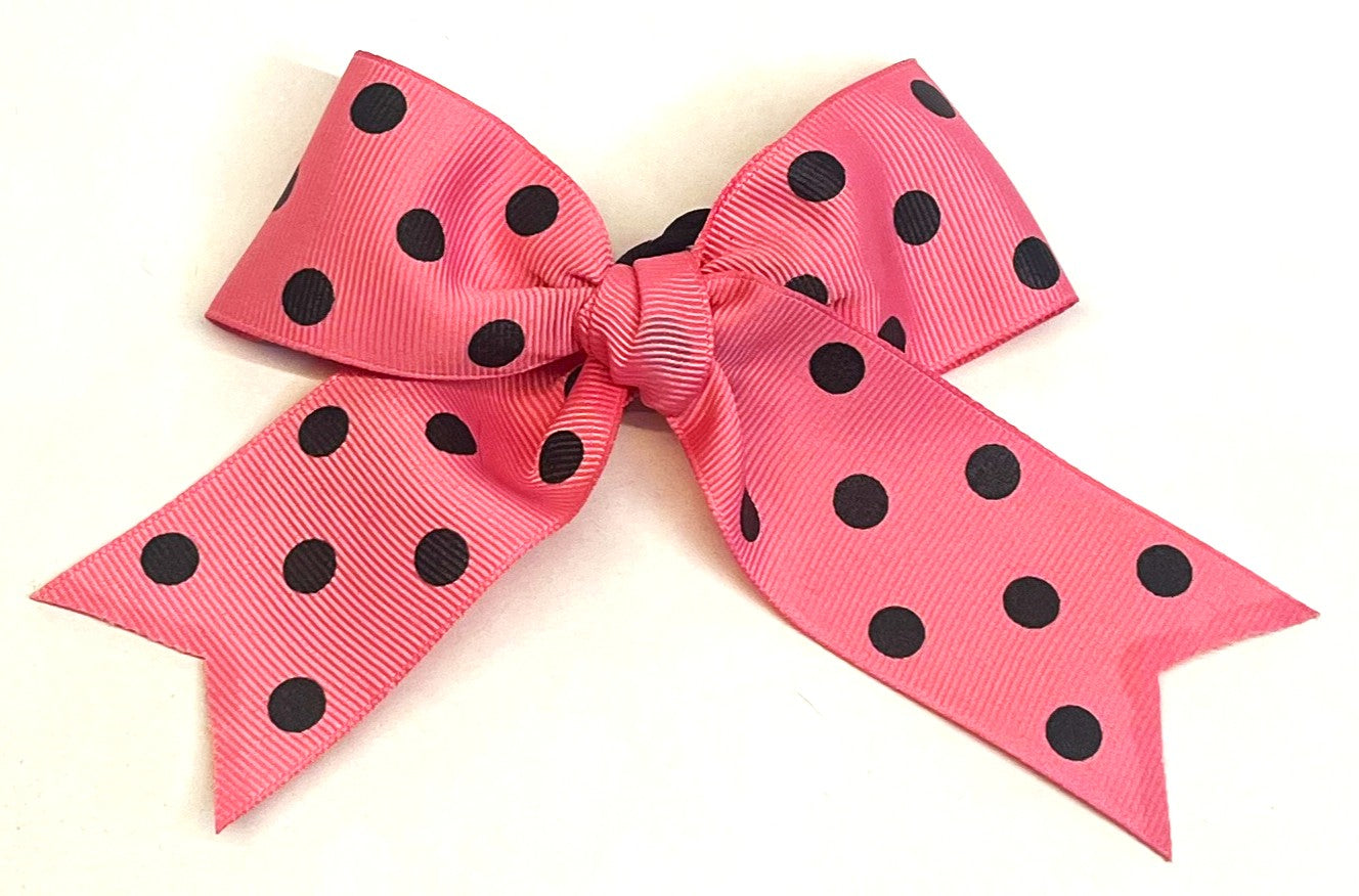 Pink with black dots collar bow
