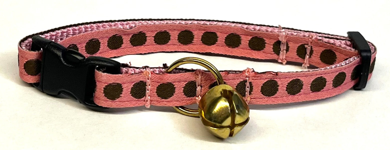 Pink with Brown Dots Cat Collar
