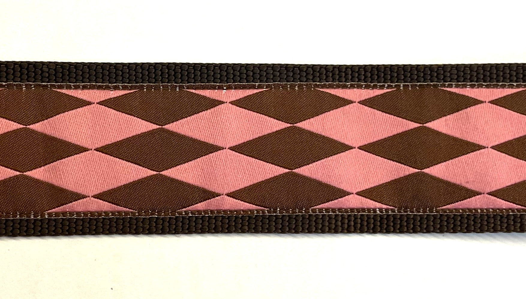 Pink with Brown Diamonds Dog Collar 2in
