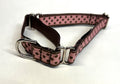 Pink with Brown Polka Dots Martingale Collar3/4
