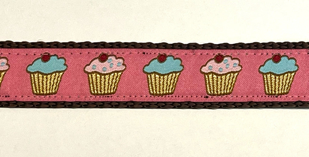 Pink with Cupcakes Dog Collar 1in
