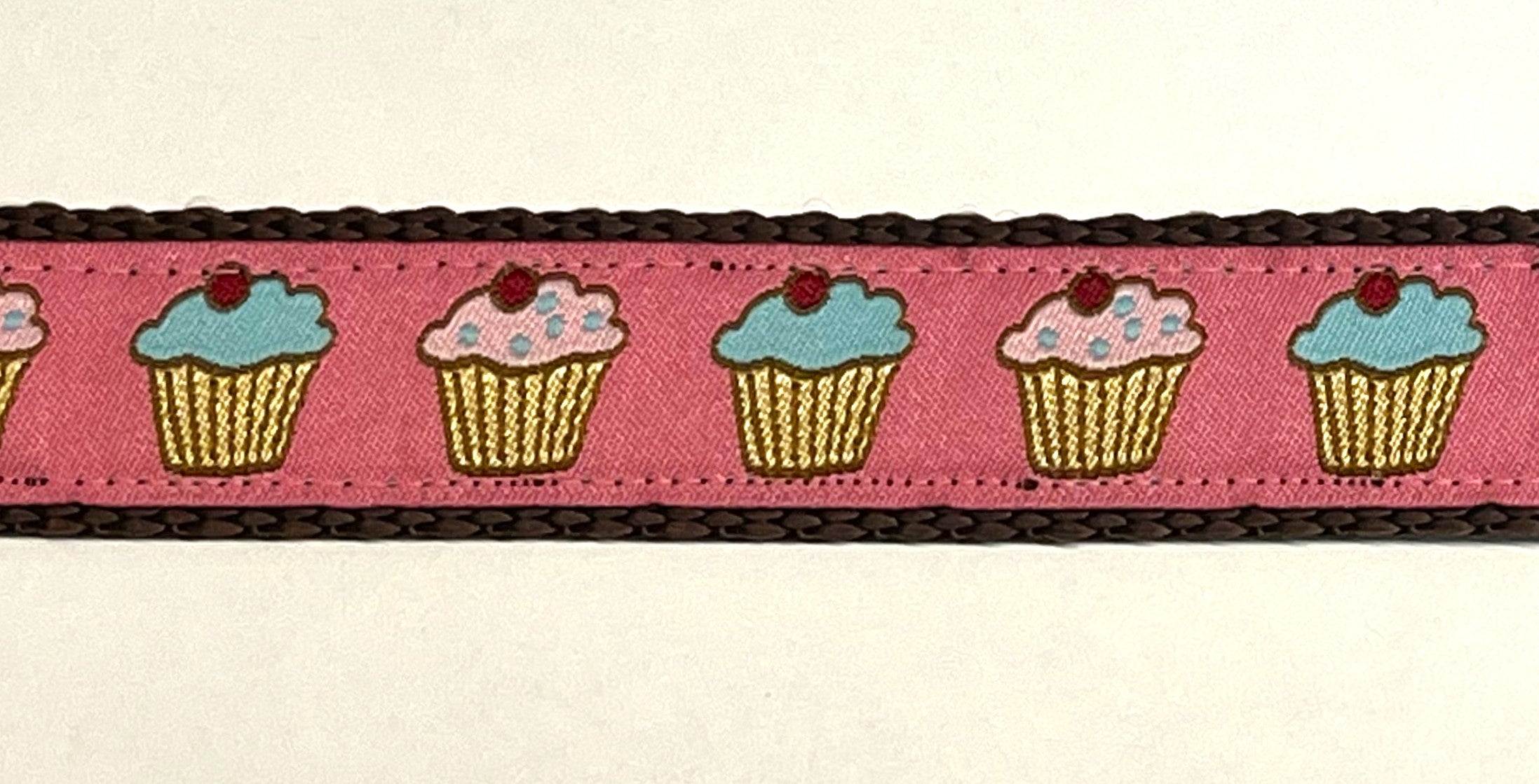 Pink with Cupcakes Dog Collar 1in