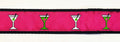 Pink with Martini Glasses Dog Collar 1 1/2 in