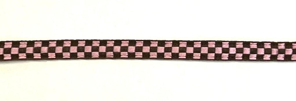 Pink and Brown Checkered Cat Collar