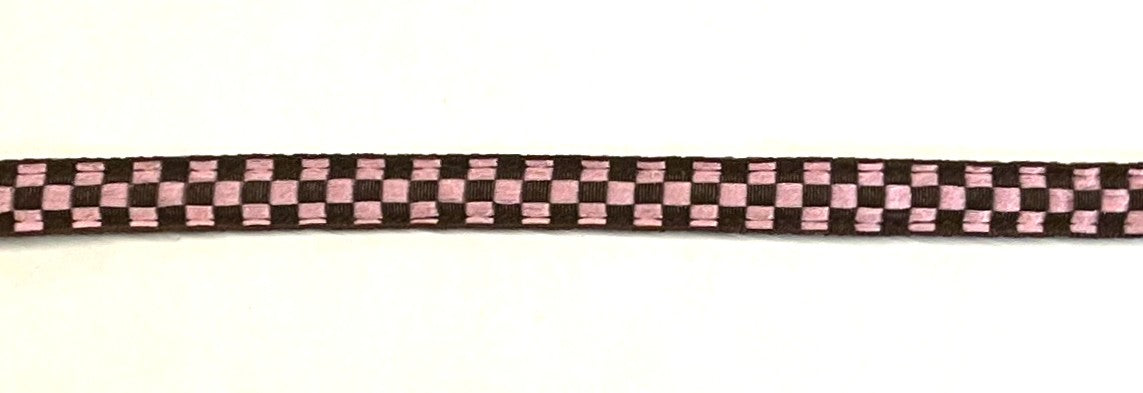 Pink and Brown Checkered Cat Collar