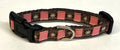 Pink and Brown Squares with White Flowers Dog Collar 1/2