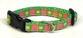 Pink & Green with White Flower Dog Collar 1/2