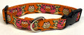 Pink and Orange with Owls Dog Collar 1in