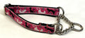 Pink with Black and White Cats Chain Martingale Collar 3/4