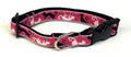 Pink with Black and White Cats Dog Collar 3/4
