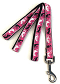 Pink with Black and White Cats Dog Leash 3/4
