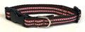 Pink with Brown Stripe and Dashes Dog Collar 3/4