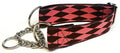 Pink with Brown Diamonds Chain Martingale Collar 1 1/2 in